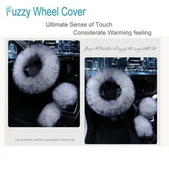

Set Steering Wheel Cover Replacement Accessories Car Auto Interior Wool