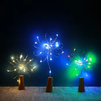 

2019 NEW 1M 2M Wine cork Stropper Copper Silver Wire LED String Lights Fairy Garland For Christmas Holiday Party Decoration