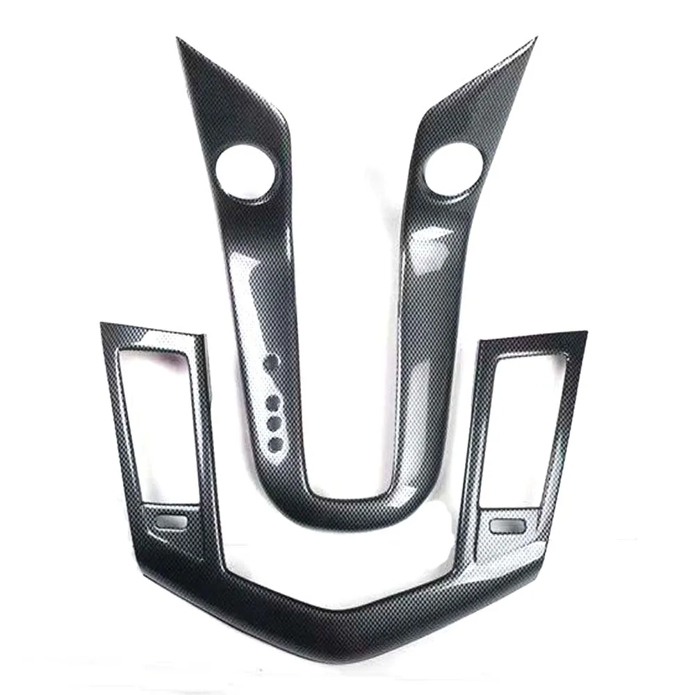 Для Chevrolet Cruze 2009-2013 на автомобиль центральная консоль декоративные наклейки крышка переключения передач рамка автомобиля отделка Аксессуары - Название цвета: Carbon Fiber Black