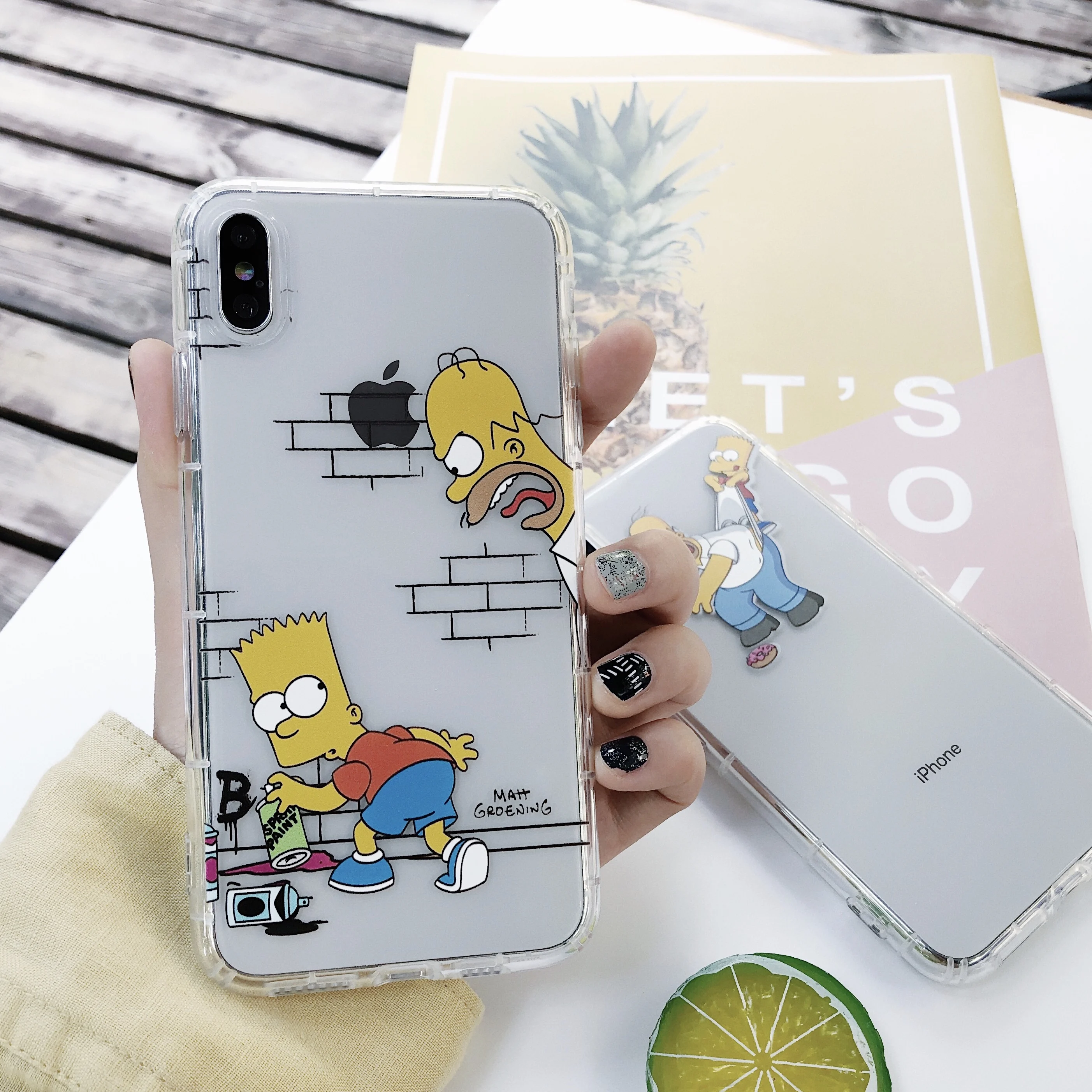 

Starktni Cute Simpsons Soft TPU Phone Case Shell For iphone X XS MAX 6S 6Plus Protective Clear Cases Cover For iphone XR 7 8Plus