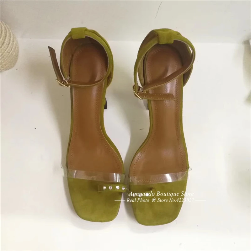 Прозрачные шлепки из ПВХ индивидуальная чашка на высоком каблуке, с раздельным носком, с ремешком на лодыжке, прозрачные модные летние сандалии для женщин