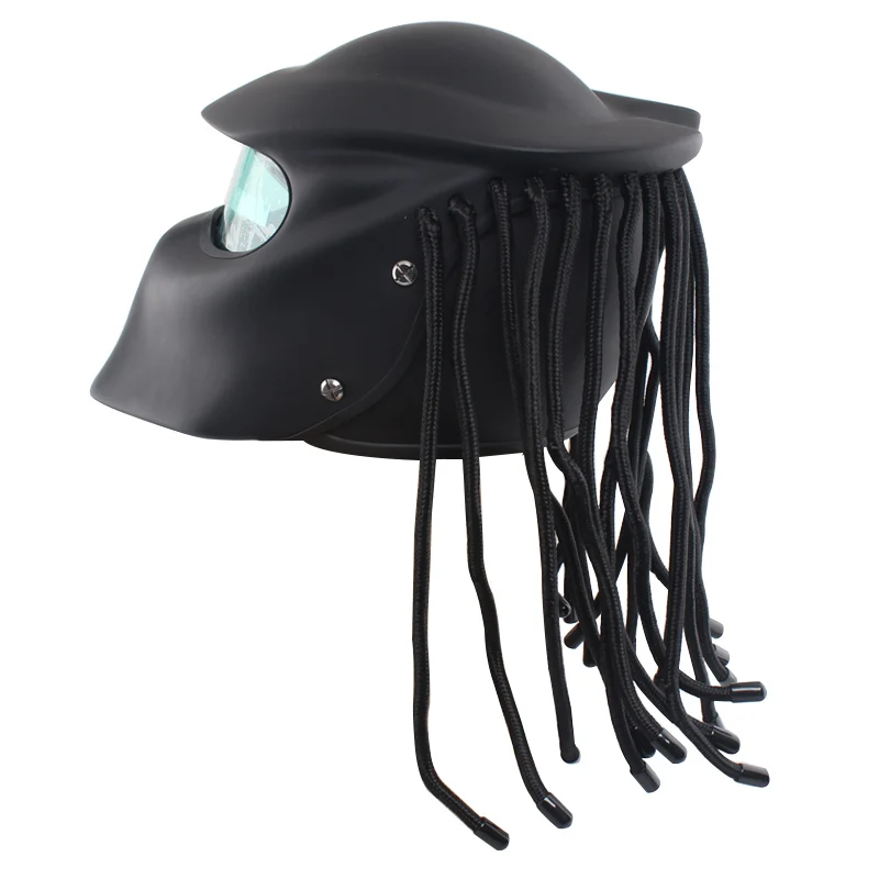 

NEW Predators Helmet Mask Fiberglass Motorcycle Iron Warrior Ma-n Helmet Full Face Motorcycle Helmet With LED lights