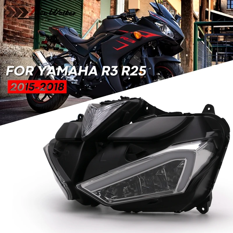 Для YAMAHA YZF R25 R3 спереди головной светильник Корпус YZF-R25 YZF-R3 2013 Аксессуары для мотоциклов светодиодный головной светильник