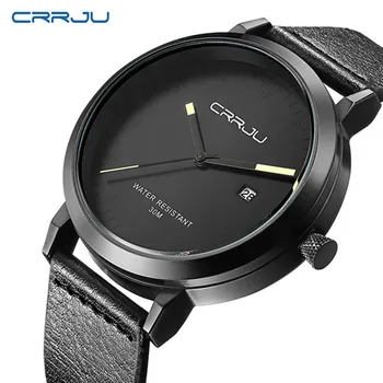 

CRRJU Fashion Quartz Watch Men Minimalist Design Auto Date Waterproof Hot Sale Male Watches Anniversary Gifts for Husband