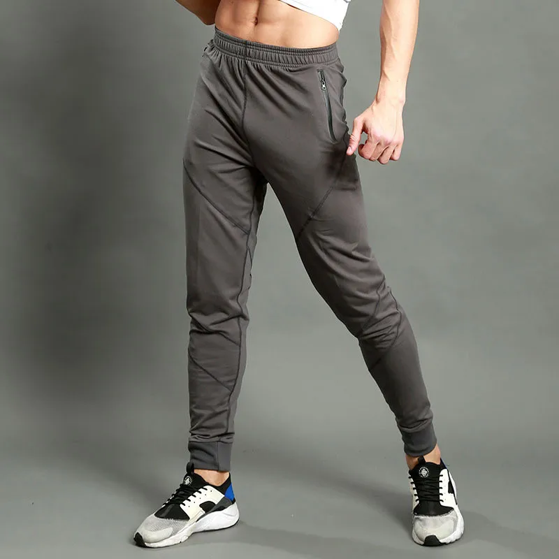 Мужские повседневные штаны с карманами на молнии, спортивные штаны для спортзала, Спортивная Атлетическая одежда для бега, спортивные Леггинсы для фитнеса, спортивные Леггинсы для футбола