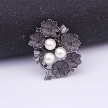 Хенсон стиль ретро цветок брошь Европа и Америка с жемчугом корсаж кулон Женская универсальная классная одежда