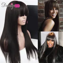 13X6 глубокий часть Невидимый предварительно и отбеливатель узлов Синтетические волосы на кружеве человеческих волос парики с челкой прямые индийские пряди Волосы remy закрытие парик