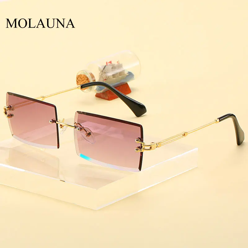 

Luxury Brand Rectangle Ladies Sunglasses Women 2020 Rimless Square Polarized Sun Glasses For Ladies Zonnebril Dames Vrouwen Bril