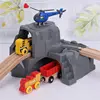 Plastic Grey Double Tunnel Wooden Train Track Accessories Tunnel Track Train Slot Wood Railway Toys Bloques De Construccion ► Photo 3/6