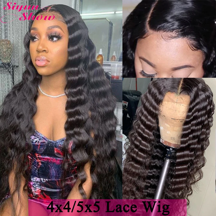 HD Transparent Lace Wigs 5x5 Loose Deep Lace Closure Wig Pre Plucked Human Hair Wigs For Women 4x4 Closure Wig Human Hair Wigs