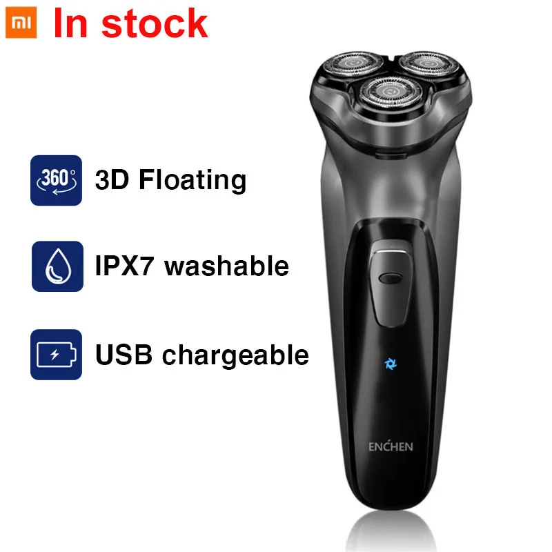 Xiaomi электробритва бритвенная машинка борода моющаяся USB перезаряжаемая для