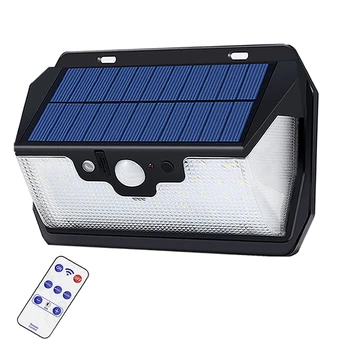 

55 Led-Solar-Garden-Light Outdoor Home-Wall-Lamp Remote-Control 3 side Lighting USB Rechargeable Waterproof Ip65