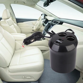 

Cup Shape Dual Socket Splitter Universal Car Dual USB Twin Socket Cigarette Lighter Auto Charger Adapter Charging Socket