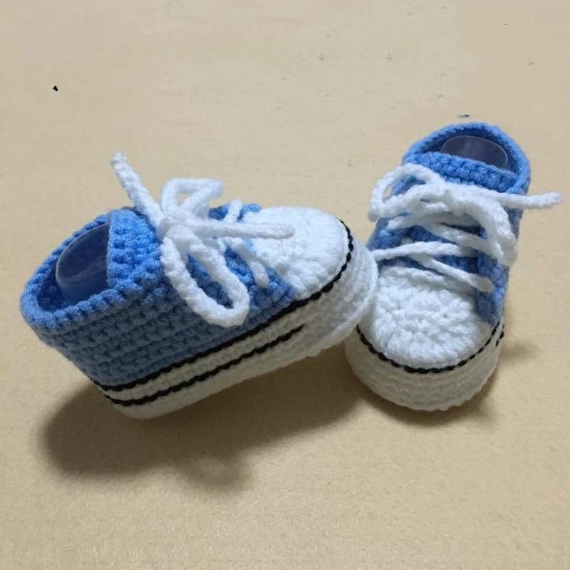 Baby Shoes QYFLYXUEQYFLYXUE-Crochet baby shoes,handmade Baby Crochet Booties,Baby sports shoes select size:9cm 10cm 11cm