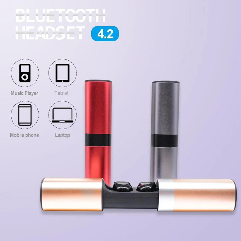 1 пара портативный водонепроницаемый мини беспроводной Bluetooth 4,2 наушники стерео музыка наушники с зарядным устройством