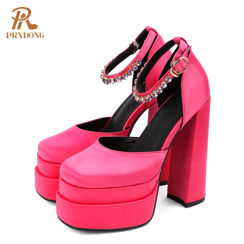 Women High Heel Sandals Open Toe Buckle Thick Heel Women Summer Shoes Elegant Sweet Sandals Dress Shoes Women High Heel Sandals Open Toe Buckle Thick Heel Women Summer Shoes Elegant Sweet Sandals Dress Shoes