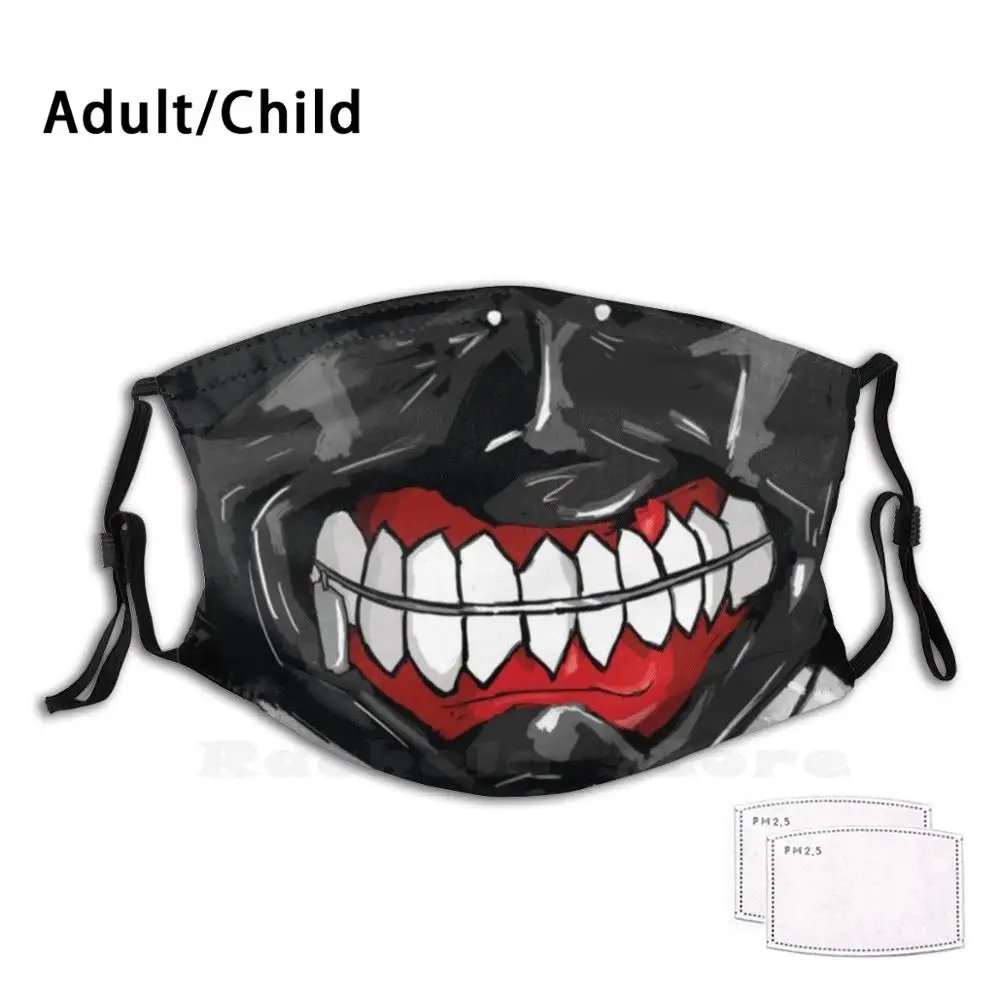 Tokyou Ghoul Kaneki маска для лица Tumblr дизайн печати моющийся фильтр Защита от пыли рта