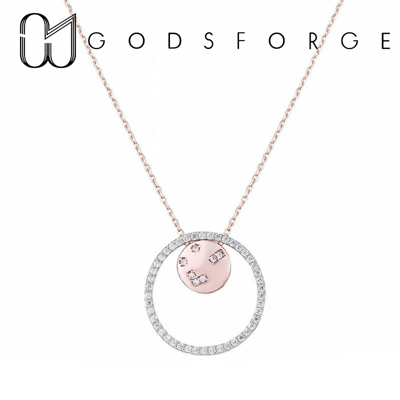 

100% 925 sterling silver simple circle pendant necklace for women fashion jewelry original design with gift box