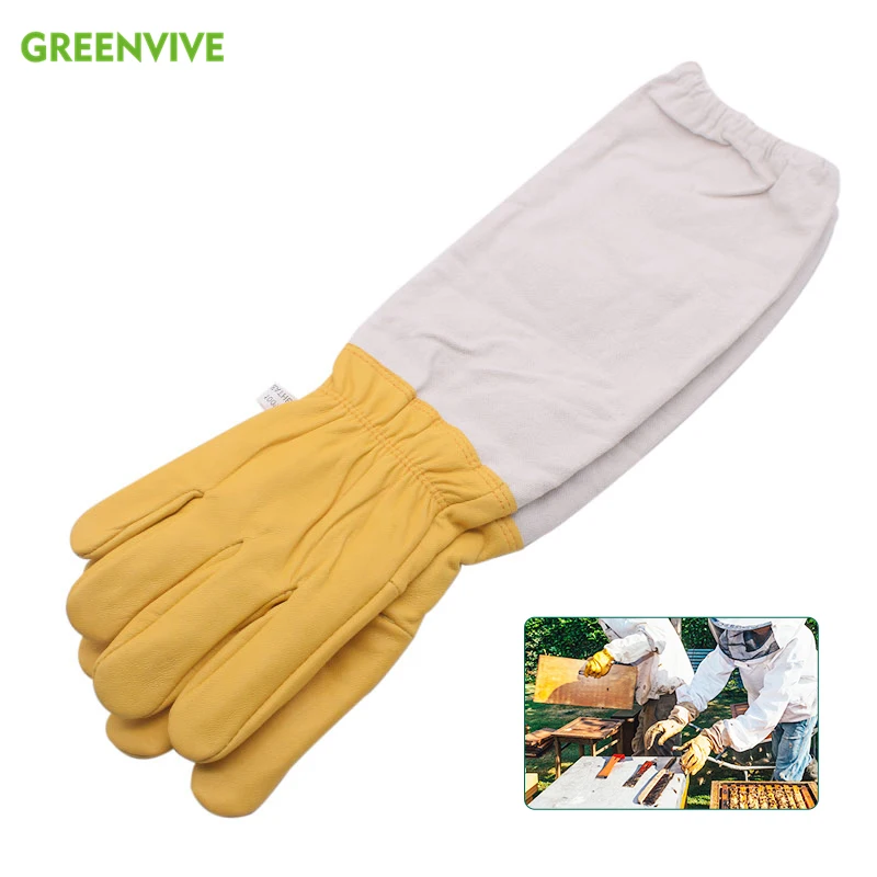 Yellow Gloves Sheepskin Anti-Bee Beekeeping Farm Protective Men Women Beekeeper Prevent Bee Bite Long Sleeves | Дом и сад