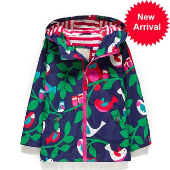 

Jacket for Girls Spring 3-8 Yrs Girls Jackets Coat Thin windbreaker for girls Long Jacket Flower Parkas Hooded