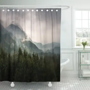 

Forest Mist and Fog Surround Neuschwanstein Castle Munich Germany Shower Curtain Waterproof Polyester Fabric 72 x 72 Inches Set