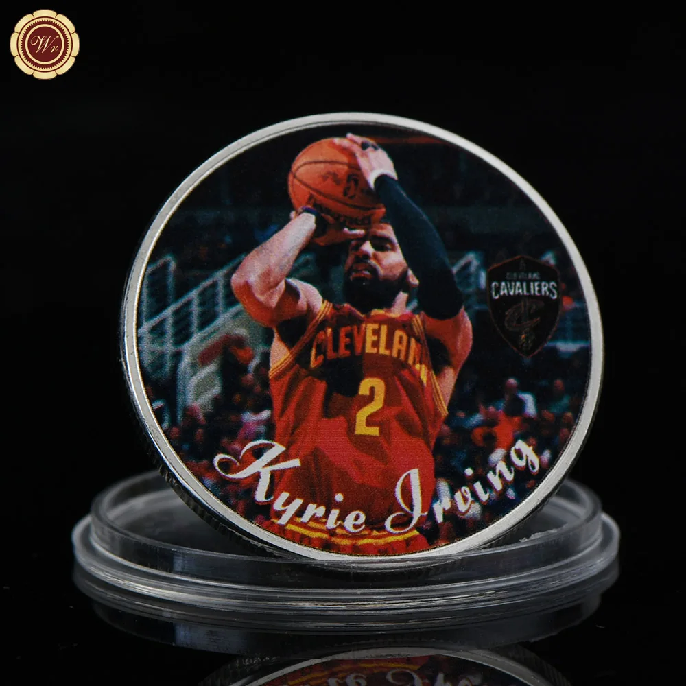 Kyrie Irving WR качество 999 Посеребренная баскетбольная серия монета домашний декор Кевин Дюрант баскетболист Challenge МОНЕТА для рождественских подарков - Цвет: Kyrie Irving
