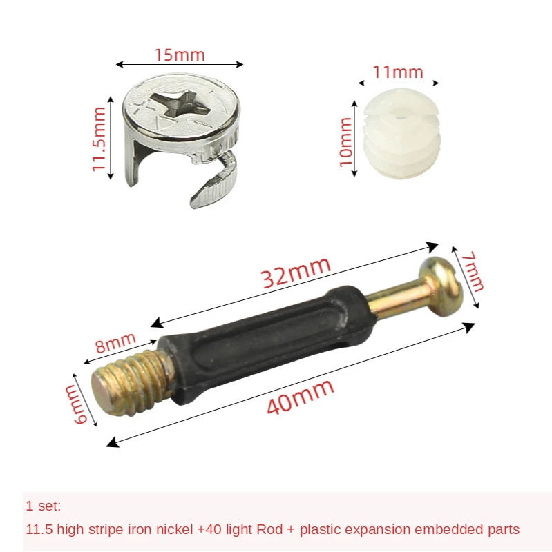 Set 10 Raccordi Laterali Per Mobili Uxcell 15x12mm Con Dado Preinserito E Camma