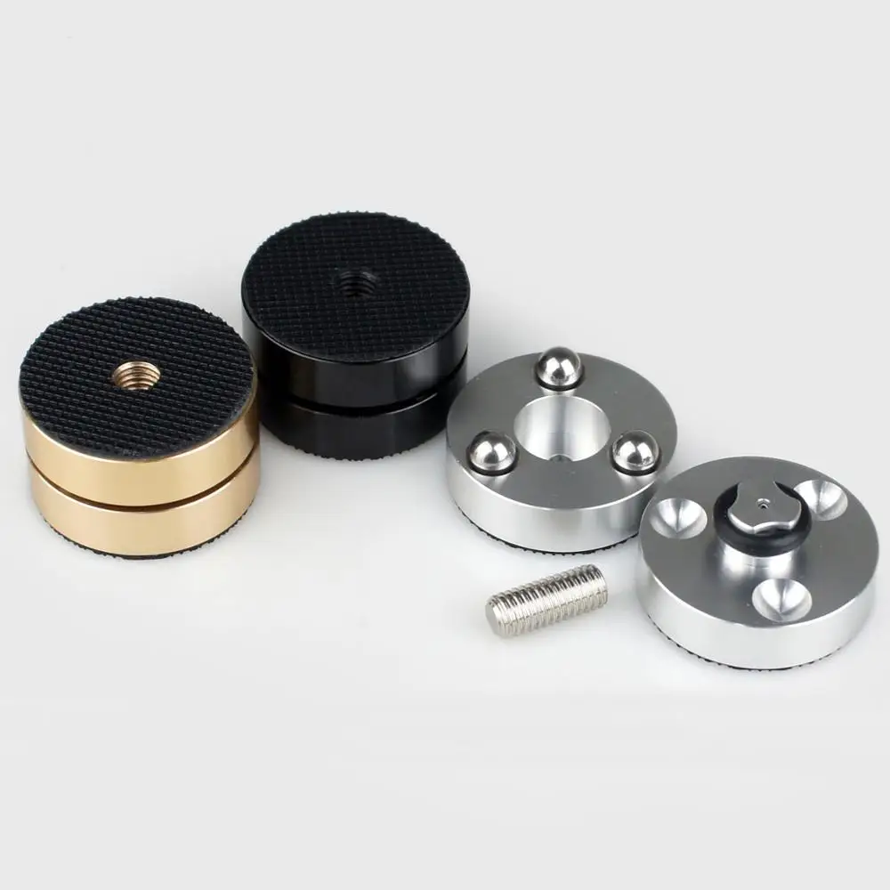 Alto-falante à Prova de Choque Alumínio Inoxidável Spike Pads Amplificador Bola Cerâmica Isolamento Suporte Pés 4 Pçs 39mm Aço