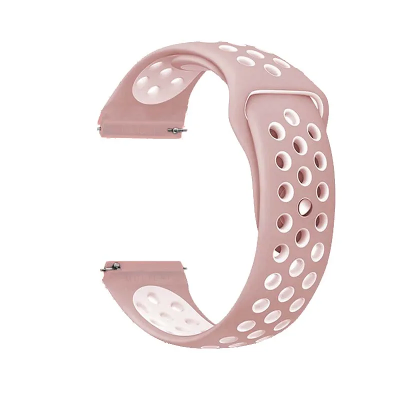 20 Pink white Фирменный силиконовый ремешок для xiaomi huami Amazfit bip Watch Band 20 22 мм для samsung gear sport S3 S2 Frontier Classic SM-R760/R770 - Цвет ремешка: 20 Pink white
