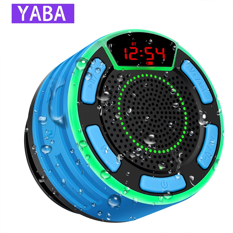 

Shower Bluetooth Speakers IPX7 Waterproof TWS Wireless Shower Speaker with LED Display FM Radio Suction Cup