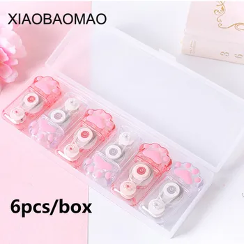 

6pcs Set Mini Cat Claw Correction Correcting Tape Stationery Corrector Student Gift School Office Supplies 6m