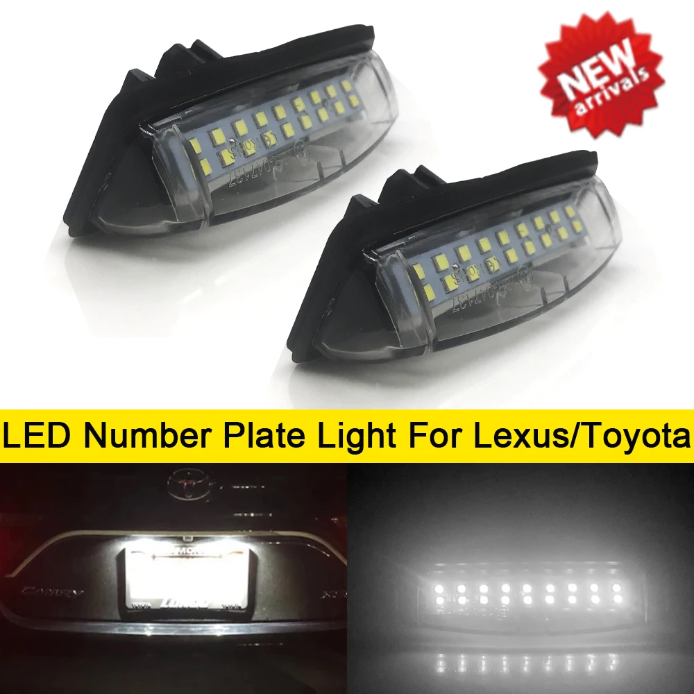 

2x светодиодный номерсветильник знак без ошибок для Lexus RX400h RX350 GS300 RX330 GS400 GS430 для Toyota Camry Prius Canbus, светодиодный номерной знак, лампа