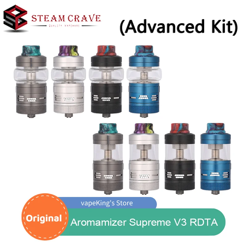 Original Steam Crave Aromamizer Supreme V3 RDTA Advanced Kit with 6ml/7ml Capacity 510 Thread Electronic Cigarettes Atomizer