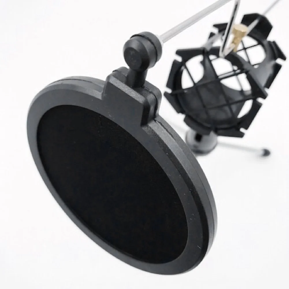 Desktop Adjustable Mic Tripod Bracket Microphone Stand Mount Holder with Filter