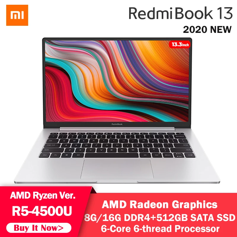 Xiaomi RedmiBook 13 ноутбук AMD Ryzen 5 4500U 8G /16G DDR4 512G SSD шестиядерный 3 дюймов 1080P Windows10