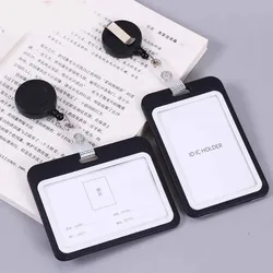 Top Quality Retractable Pull Badge Reel ABS Plastic Character Scalable Student Nurse Exhibition PU Business Card Badge Holder