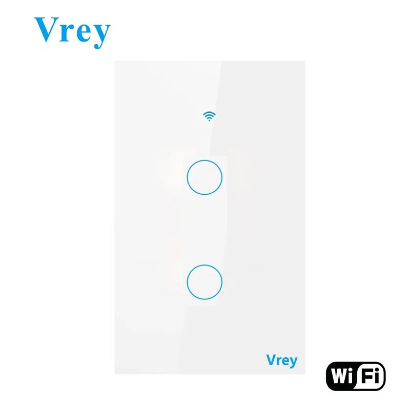 Vrey US120 wifi умный сенсорный выключатель, приложение умный беспроводной дистанционный настенный выключатель, Alexa/Google Home кристально закаленное стекло панель