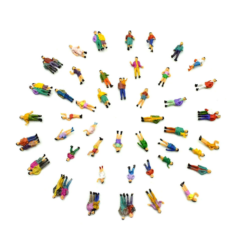 

Standing Color Model Person 1/87Ratio Mini Toy Miniature Landscape Sand Table Layout Construction ABS Plastic Diorama Toys Gift