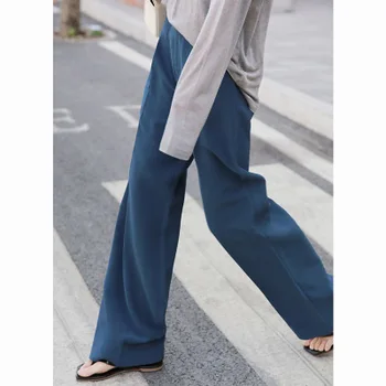 

Ladies casual solid color trousers elasticated fashion trousers