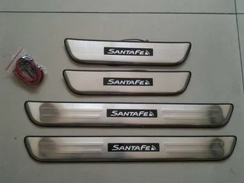 

High quality stainless steel LED light welcome pedal cold light door FOR Hyundai Santa Fe IX45 2013-2017 Car accessories