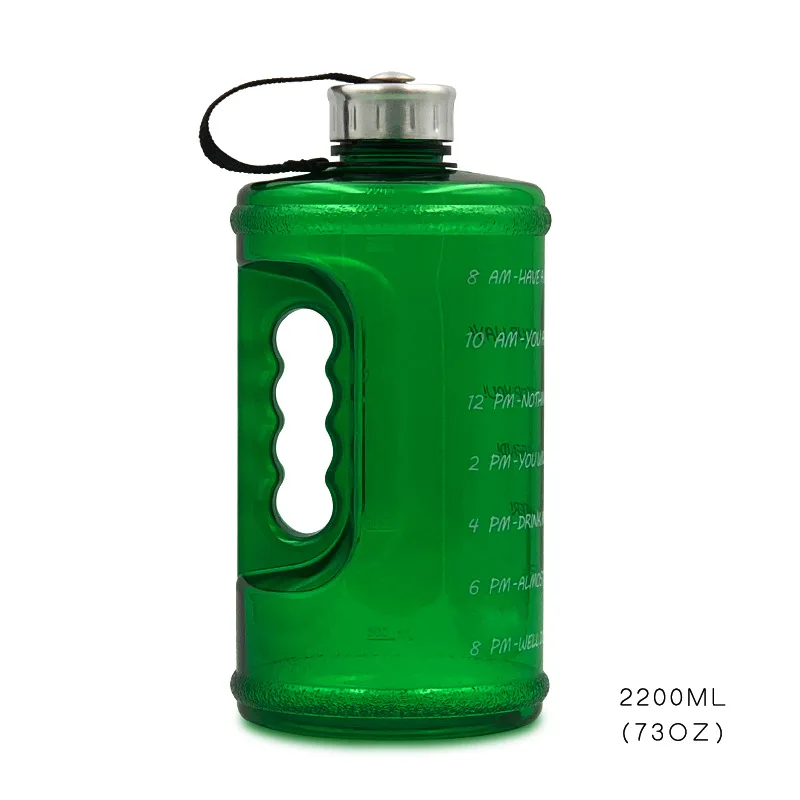 73 унции BPA бесплатно пластиковая большая бутылка для воды для напитков кувшин Тыква для путешествий Спорт на открытом воздухе фитнес тренажерный зал бутылка для воды дропшиппинг - Цвет: green