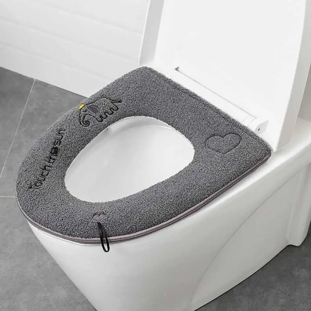 Closestool Cover Розовый/серый зимний плюшевый мягкий коврик для унитаза, Маленькая подушка для унитаза, Товары для ванной, накладка на сиденье унитаза@ 12 - Цвет: Closestool Cover