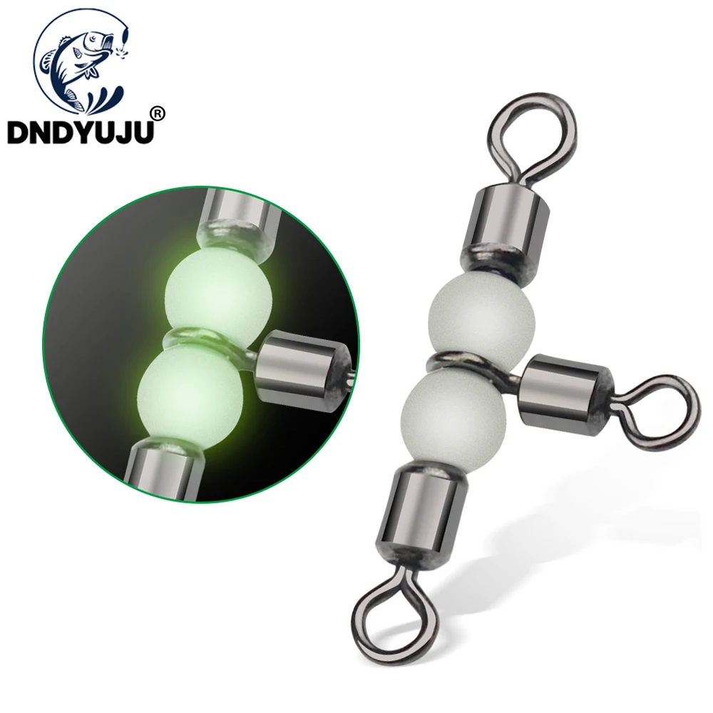 DNDYUJU 15-40 шт. пересекающиеся Вертлюги с жемчужными бусинами светящийся рыболовный