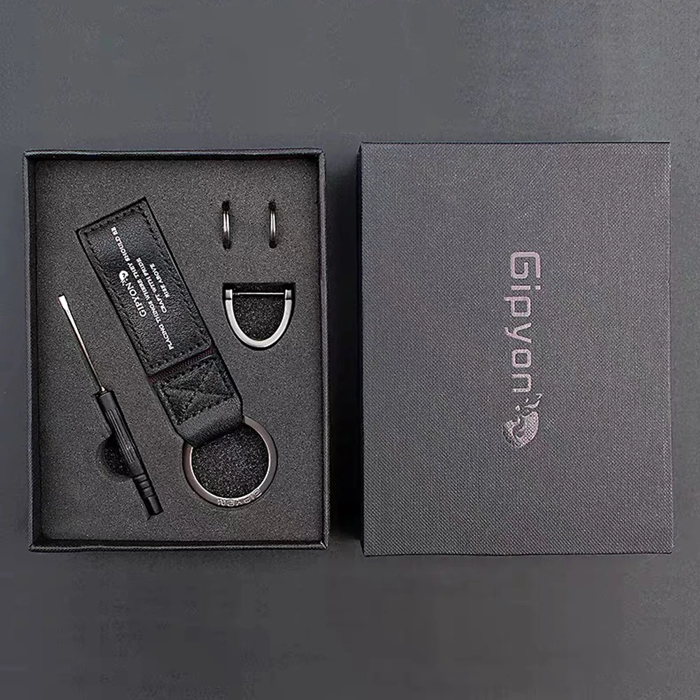 

Genuine Leather Car Keychian Cow BOYS Leather Key Holder Luxary&Durable With Box As Gift For Birthday Father's Day