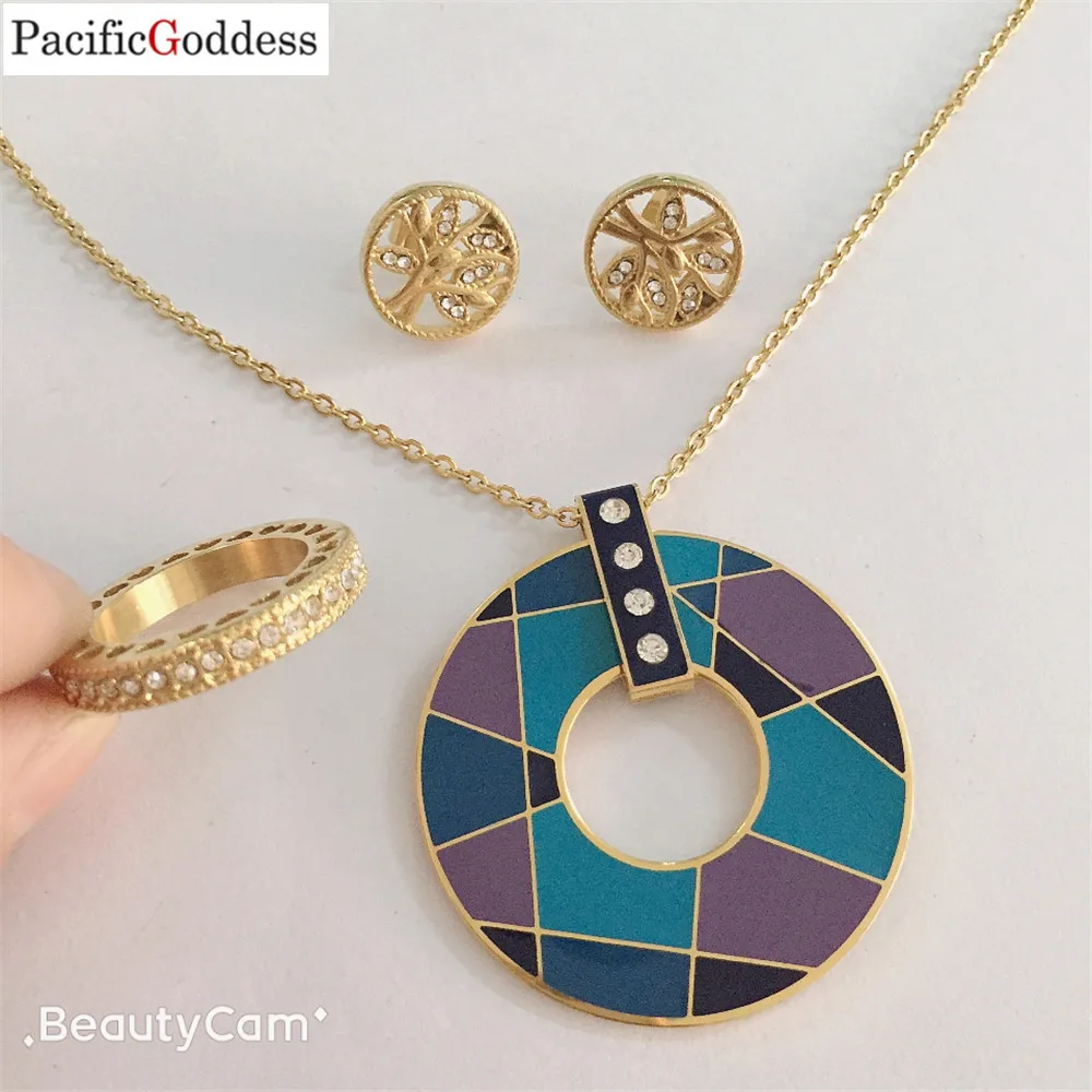 

round sharp stainless steel jewelry set nice high quality jewellery