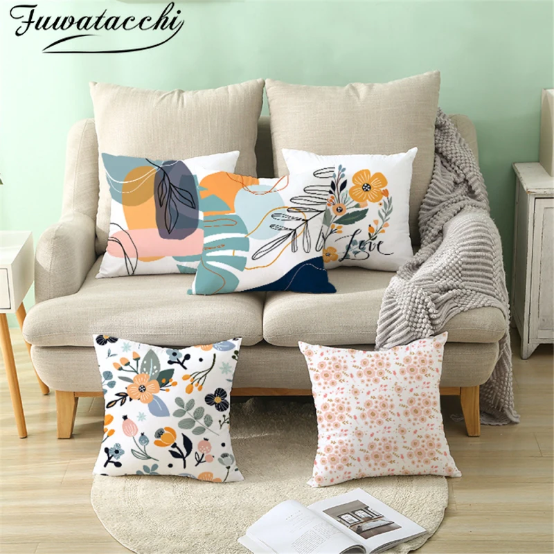 

Fuwatacchi Nordic Floral Printed Pillow Case Simple Flower Picture Cushion Cover for Home Sofa Car Decorative Throw Pillowcases