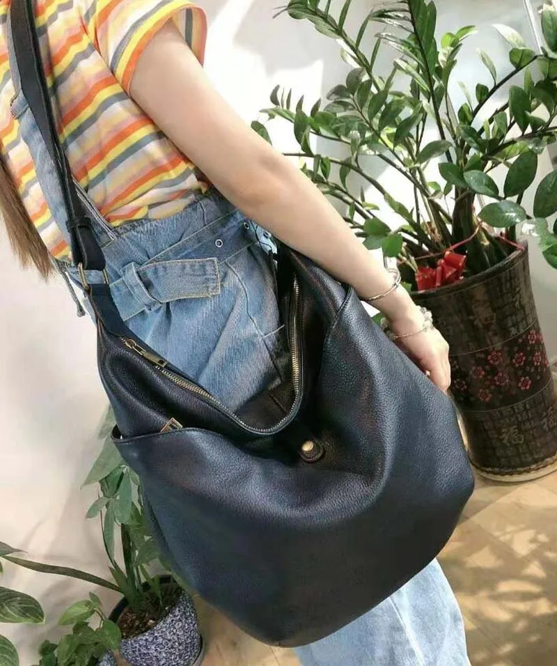 grande couro genuíno tote senhoras coreano design