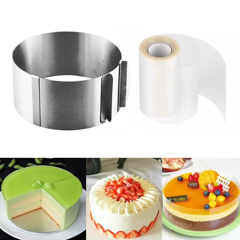 Adjustable Mousse Ring 3D Round & Square Cake Mold Stainless Steel Baking Mould Kitchen Dessert Accessories Decorating Tool | Дом и сад