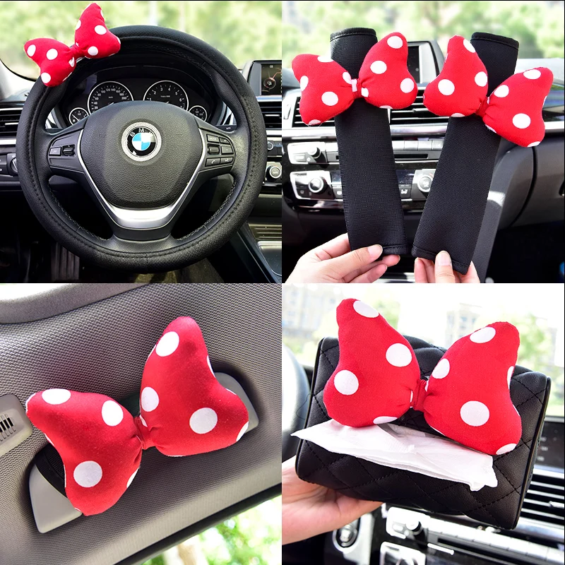Mickey Mouse Cute Car Accessories Steering Wheel Cover Interior For Women  Girl For Seasons - Automobiles Seat Covers - AliExpress