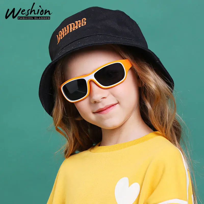 Square Brand Kids Sunglasses Polairzed Children Sun Glasses For Boy Girls Silicone Flexible Frame 3-12 years Child Eyewear UV40